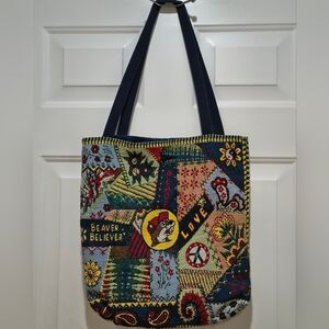 buc-ees woven tapestry tote bag 25" X 16"
